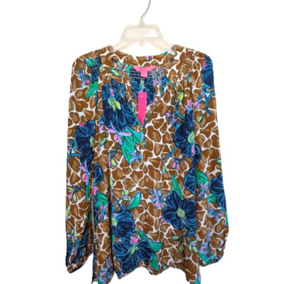 NWT Lilly Pulitzer Elsa Top Toffee Blooms in Paradise All Over Size XL - Picture 4 of 6